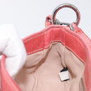 PRADA Hand Bag Leather 2way Pink Silver Auth 197313V-25
