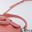PRADA Hand Bag Leather 2way Pink Silver Auth 197313V-14