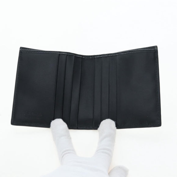 PRADA Bifold Wallet Brushed leather Silver Auth 197314M