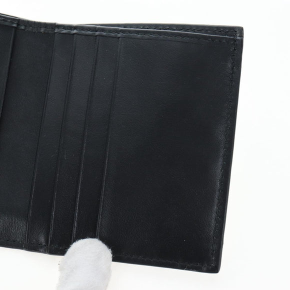 PRADA Bifold Wallet Brushed leather Silver Auth 197314M