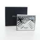 PRADA Bifold Wallet Brushed leather Silver Auth 197314M-12
