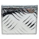 PRADA Bifold Wallet Brushed leather Silver Auth 197314M-2