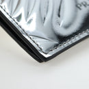 PRADA Bifold Wallet Brushed leather Silver Auth 197314M-7
