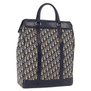 Christian Dior Trotter Canvas Hand Bag Navy Silver Auth 197316A-1