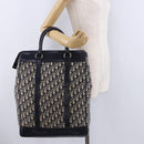 Christian Dior Trotter Canvas Hand Bag Navy Silver Auth 197316A-22