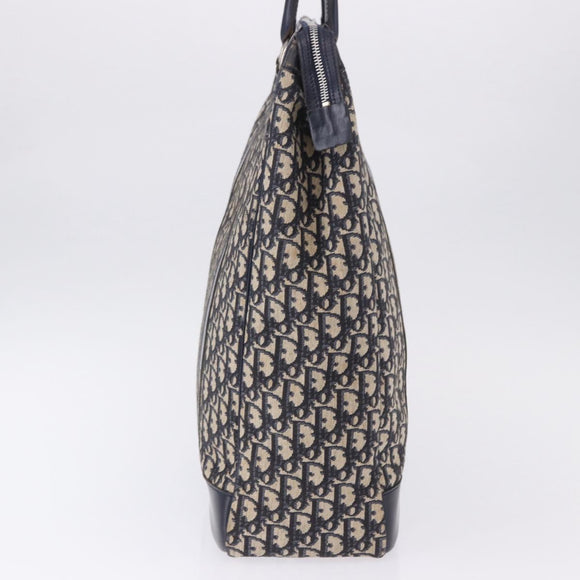Christian Dior Trotter Canvas Hand Bag Navy Silver Auth 197316A