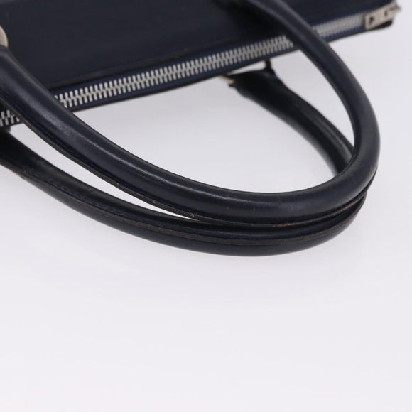 Christian Dior Trotter Canvas Hand Bag Navy Silver Auth 197316A
