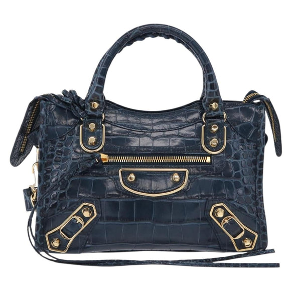 BALENCIAGA Classic Metallic Edge Mini City Leather 2way 390160 Auth 197318SAM