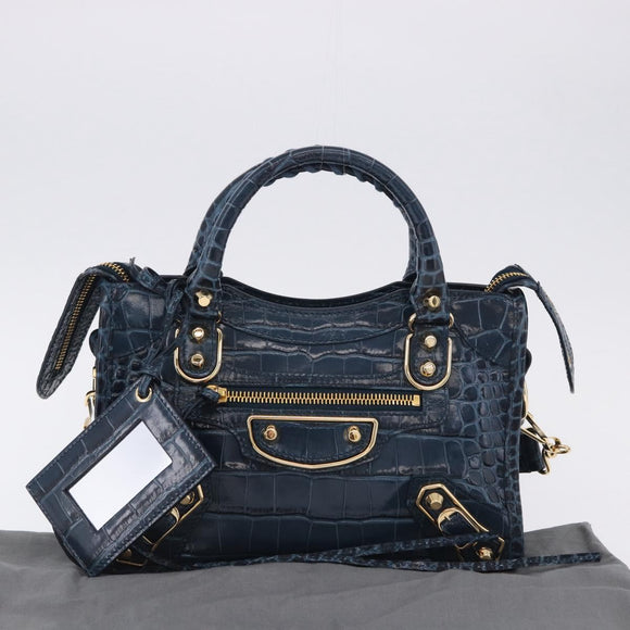 BALENCIAGA Classic Metallic Edge Mini City Leather 2way 390160 Auth 197318SAM