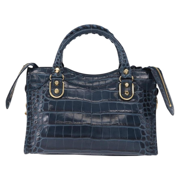 BALENCIAGA Classic Metallic Edge Mini City Leather 2way 390160 Auth 197318SAM