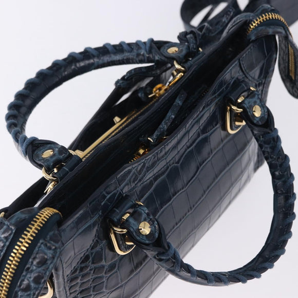 BALENCIAGA Classic Metallic Edge Mini City Leather 2way 390160 Auth 197318SAM