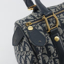 Christian Dior Trotter Canvas Boston Bag Navy Gold Auth 197320V-19