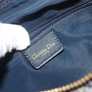 Christian Dior Trotter Canvas Boston Bag Navy Gold Auth 197320V-20