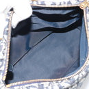 Christian Dior Trotter Canvas Boston Bag Navy Gold Auth 197320V-9