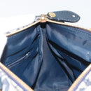 Christian Dior Trotter Canvas Boston Bag Navy Gold Auth 197320V-21