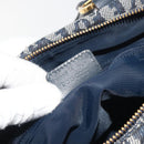 Christian Dior Trotter Canvas Boston Bag Navy Gold Auth 197320V-10