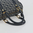 Christian Dior Trotter Canvas Boston Bag Navy Gold Auth 197320V-7