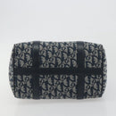 Christian Dior Trotter Canvas Boston Bag Navy Gold Auth 197320V-5