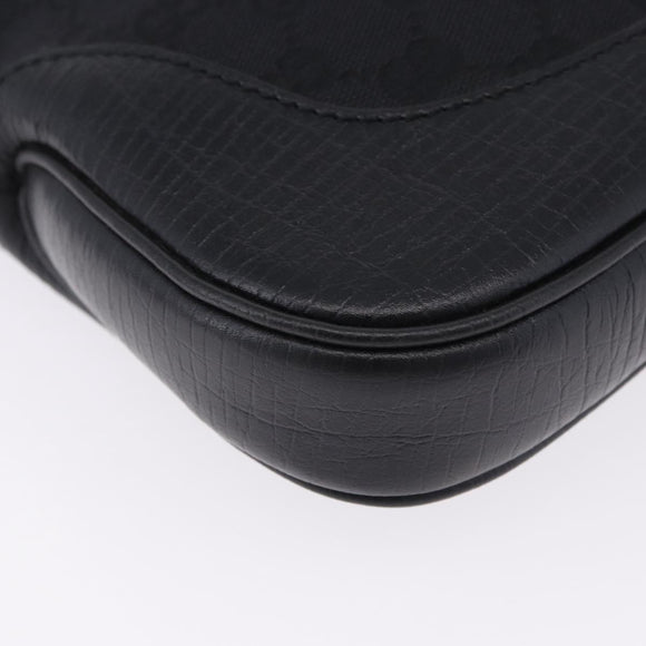 GUCCI GG Canvas Jackie Shoulder Bag Black Silver 00963 Auth 197321V