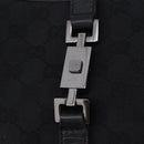 GUCCI GG Canvas Jackie Shoulder Bag Black Silver 00963 Auth 197321V-14
