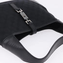 GUCCI GG Canvas Jackie Shoulder Bag Black Silver 00963 Auth 197321V-6