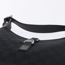 GUCCI GG Canvas Jackie Shoulder Bag Black Silver 00963 Auth 197321V-8