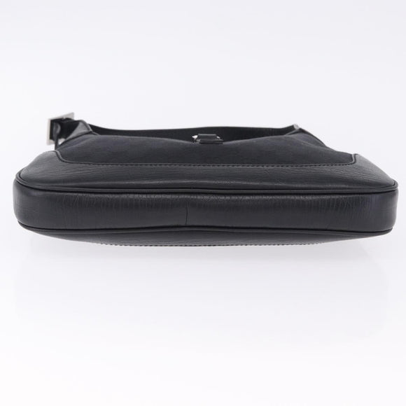 GUCCI GG Canvas Jackie Shoulder Bag Black Silver 00963 Auth 197321V