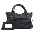 BALENCIAGA The First Hand Bag Leather 2way Black 103208 Auth 197324M-1