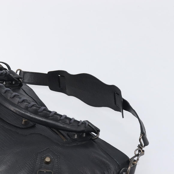 BALENCIAGA The First Hand Bag Leather 2way Black 103208 Auth 197324M