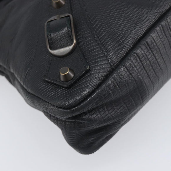 BALENCIAGA The First Hand Bag Leather 2way Black 103208 Auth 197324M
