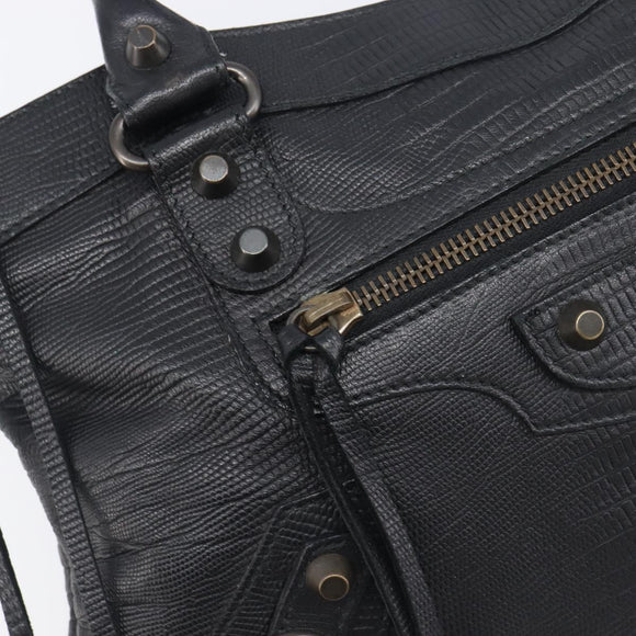 BALENCIAGA The First Hand Bag Leather 2way Black 103208 Auth 197324M