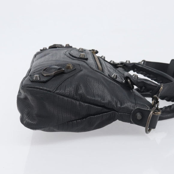BALENCIAGA The First Hand Bag Leather 2way Black 103208 Auth 197324M