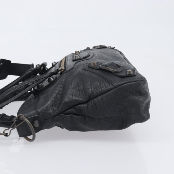 BALENCIAGA The First Hand Bag Leather 2way Black 103208 Auth 197324M