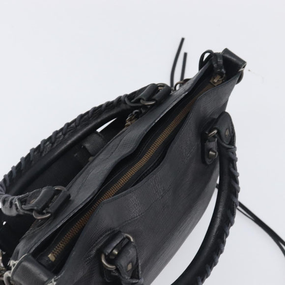 BALENCIAGA The First Hand Bag Leather 2way Black 103208 Auth 197324M