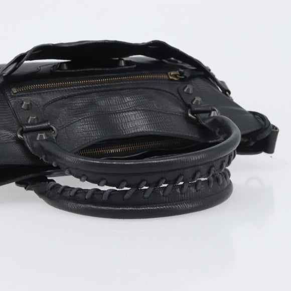 BALENCIAGA The First Hand Bag Leather 2way Black 103208 Auth 197324M