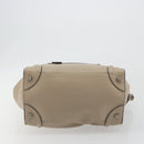CELINE Luggage Medium Hand Bag Leather Beige Silver Auth 197325A-10