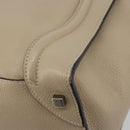 CELINE Luggage Medium Hand Bag Leather Beige Silver Auth 197325A-13