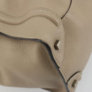 CELINE Luggage Medium Hand Bag Leather Beige Silver Auth 197325A-14