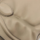CELINE Luggage Medium Hand Bag Leather Beige Silver Auth 197325A-15