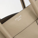 CELINE Luggage Medium Hand Bag Leather Beige Silver Auth 197325A-16
