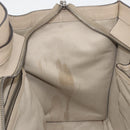 CELINE Luggage Medium Hand Bag Leather Beige Silver Auth 197325A-21
