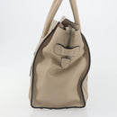 CELINE Luggage Medium Hand Bag Leather Beige Silver Auth 197325A-5