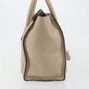 CELINE Luggage Medium Hand Bag Leather Beige Silver Auth 197325A-6