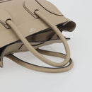 CELINE Luggage Medium Hand Bag Leather Beige Silver Auth 197325A-8