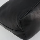PRADA Hand Bag Leather Black Silver Auth 197326V-16