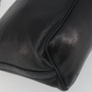 PRADA Hand Bag Leather Black Silver Auth 197326V-18