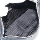 PRADA Hand Bag Leather Black Silver Auth 197326V-8