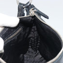 PRADA Hand Bag Leather Black Silver Auth 197326V-22