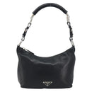 PRADA Hand Bag Leather Black Silver Auth 197326V-13