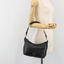 PRADA Hand Bag Leather Black Silver Auth 197326V-26